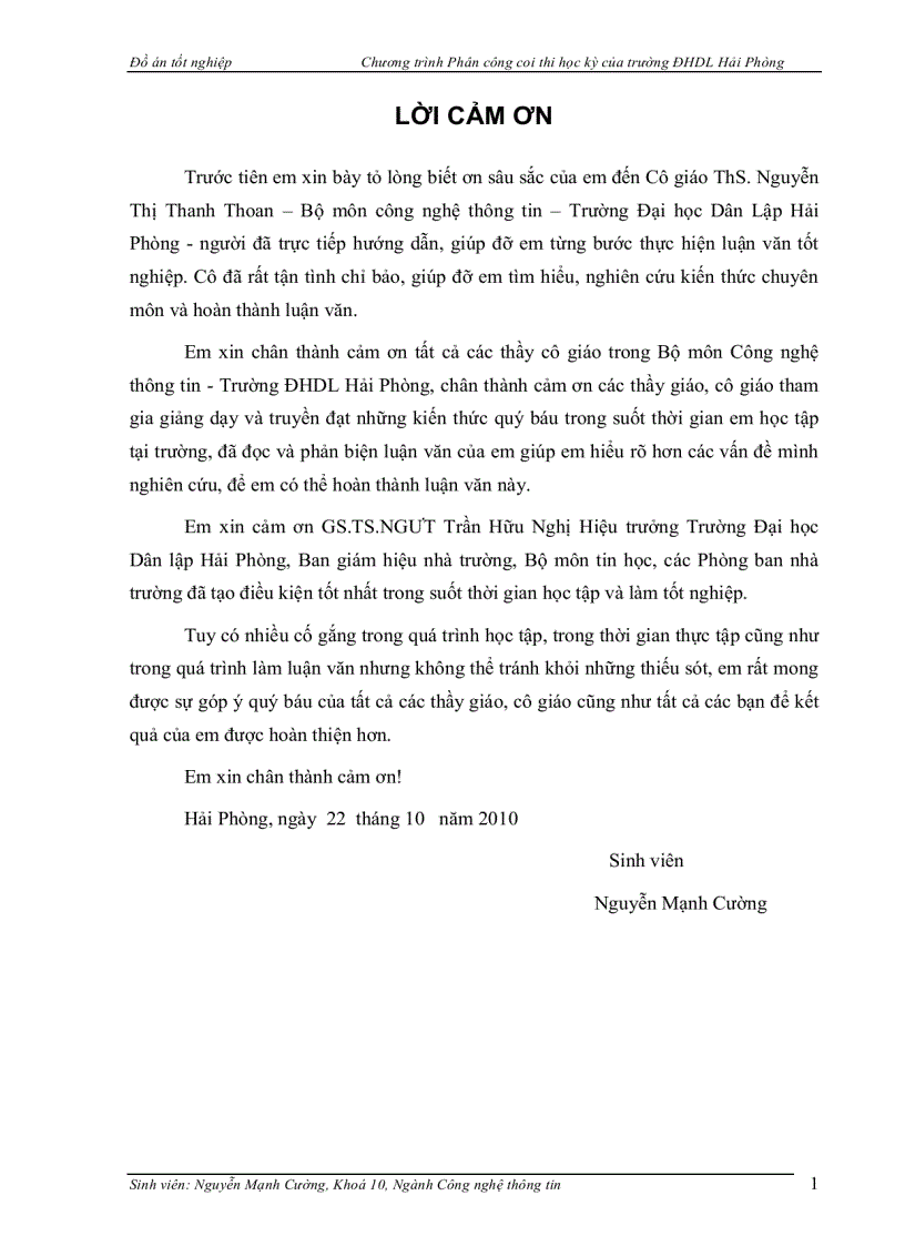 image for page Chương trình Phân công coi thi học kỳ của trường ĐHDL Hải Phòng