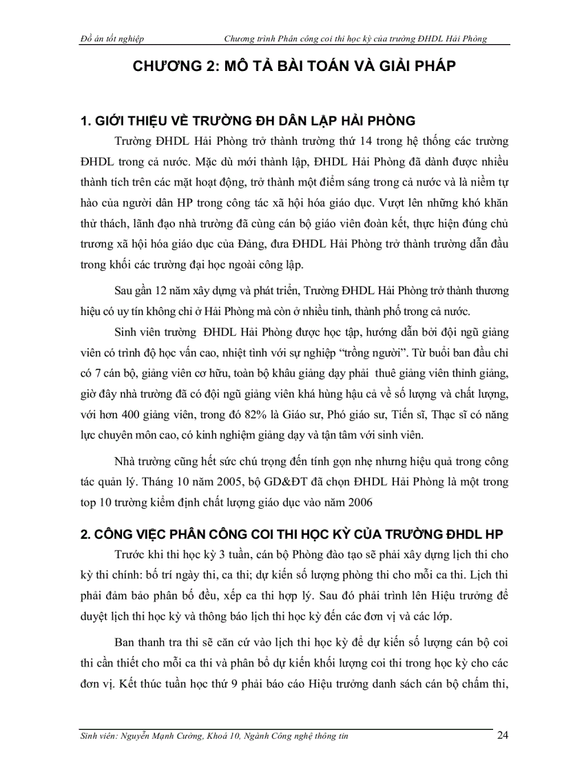 image for page Chương trình Phân công coi thi học kỳ của trường ĐHDL Hải Phòng