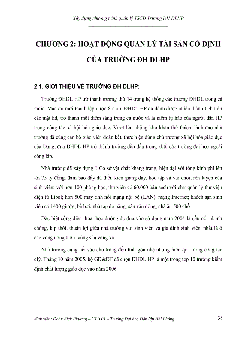 image for page Xây dựng chương trình quản lý TSCĐ Trường ĐH DLHP