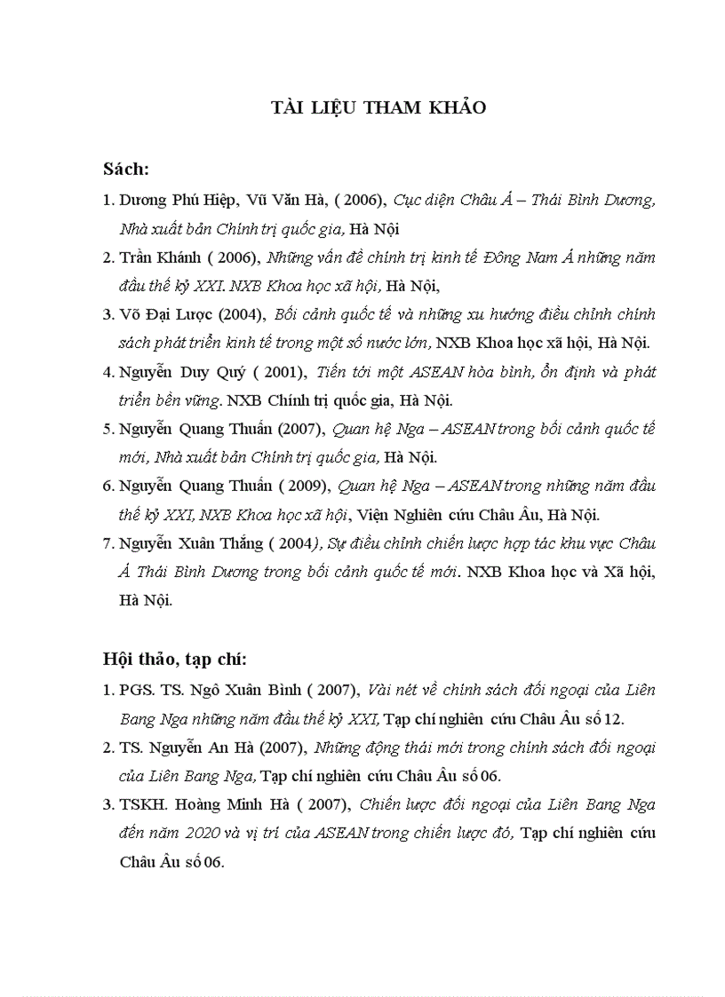 image for page Quan hệ giữa Nga và ASEAN giai đoạn 2000 2010