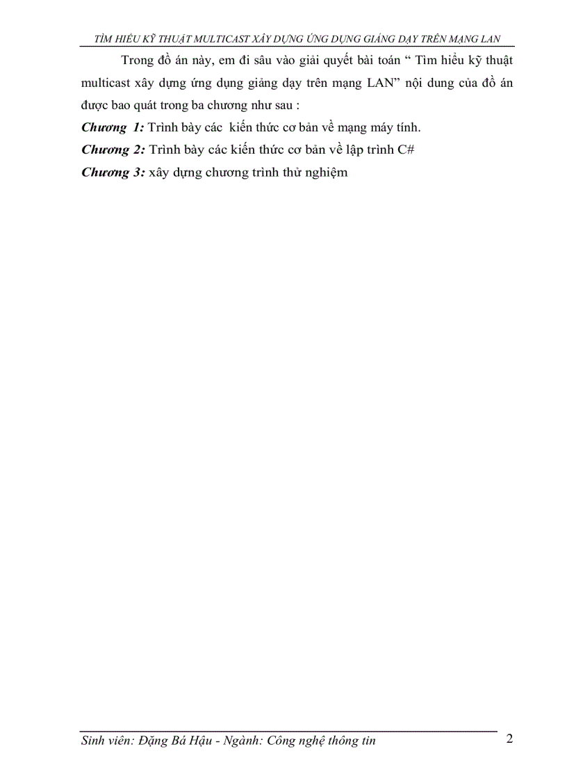 image for page Tìm hiểu kỹ thuật multicast xây dựng ứng dụng giảng dạy trên mạng LAN