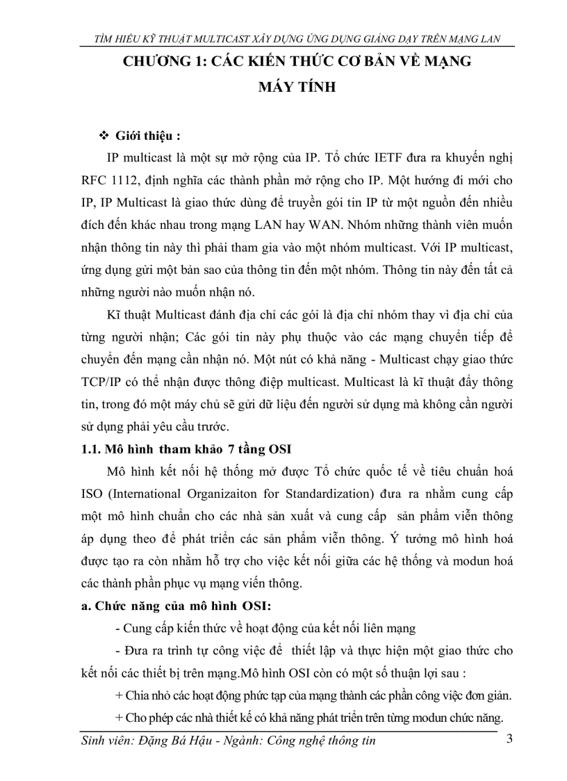 image for page Tìm hiểu kỹ thuật multicast xây dựng ứng dụng giảng dạy trên mạng LAN