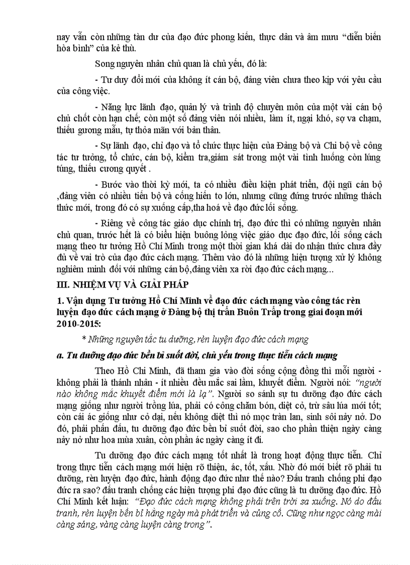 image for page Tư tưởng Hồ Chí Minh về đạo đức cách mạng và vận dụng vào xây dựng đạo đức cách mạng cho đội ngũ cán bộ Đảng viên ở thị trấn Buôn Trấp huyện Krông Ana tỉnh ĐăkLăk trong giai đoạn 2010