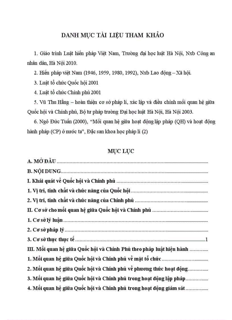 image for page Bài tập hiến pháp Mối quan hệ giữa Quốc hội và Chính phủ theo pháp luật hiện hành