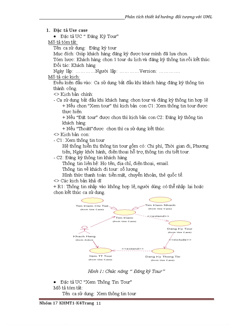 image for page Phân tích thiết kế hướng đối tượng với UML Quản lý Tour du lịch