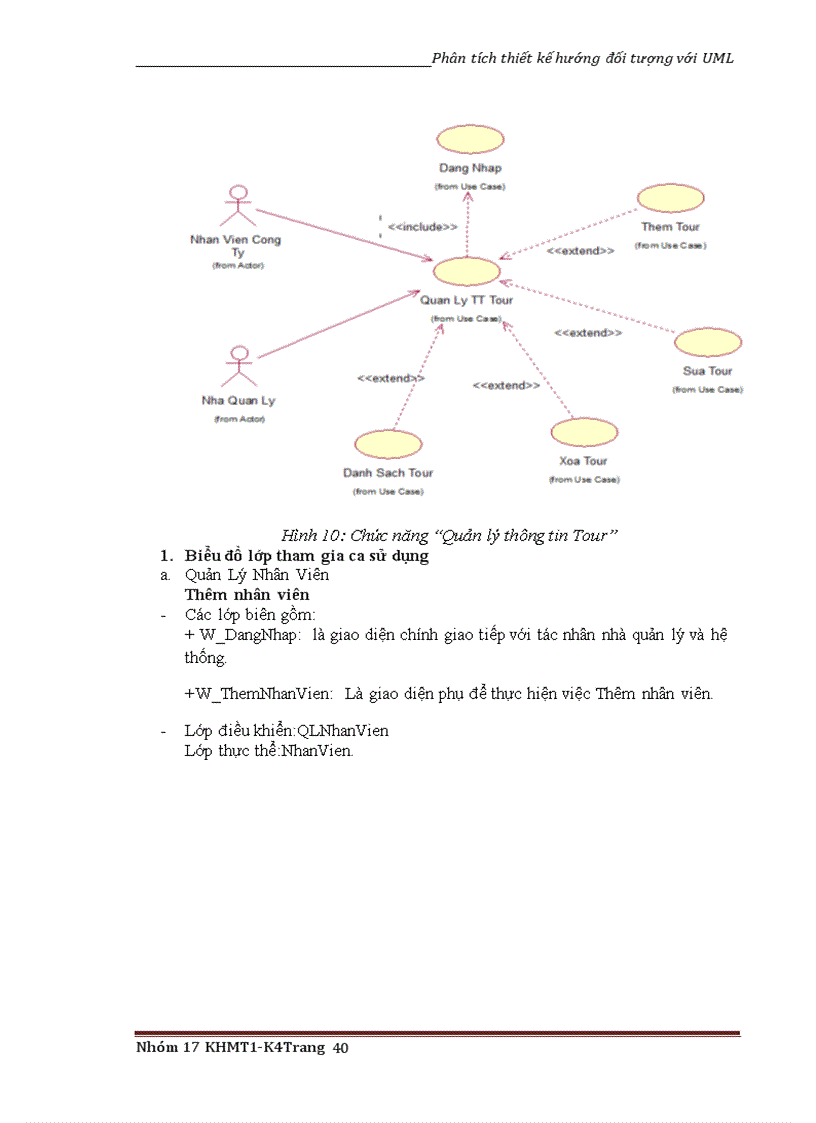 image for page Phân tích thiết kế hướng đối tượng với UML Quản lý Tour du lịch