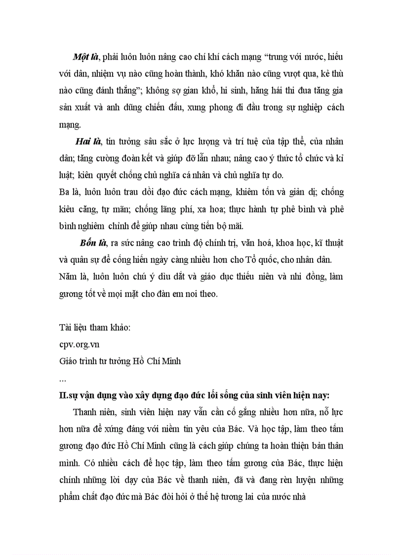 image for page Tư tưởng Hồ Chí Minh về những chuẩn mực đạo đức cách mạng và sự vận dụng vào việc xây dựng đạo đức lối sống của sinh viên hiện nay
