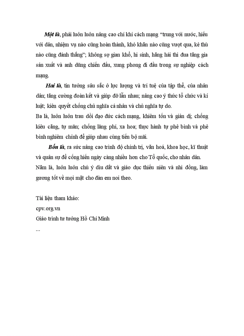 image for page Tư tưởng Hồ Chí Minh về những chuẩn mực đạo đức cách mạng và sự vận dụng vào việc xây dựng đạo đức lối sống của sinh viên hiện nay