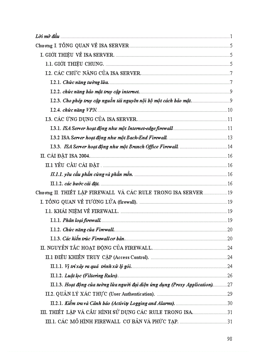 image for page Thiết lập firewall và các rule với ISA server