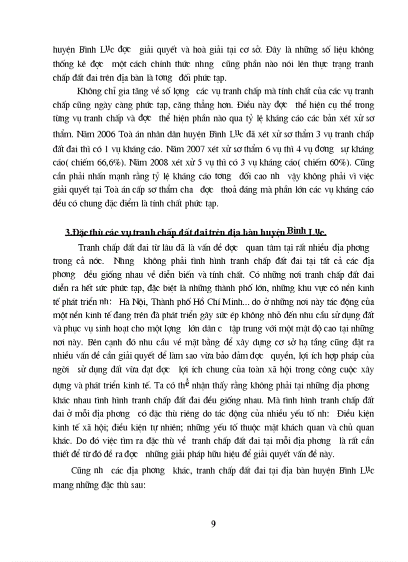 image for page Tình hình giải quyết tranh chấp đất đai của toà án nhân dân huyện Bình Lục