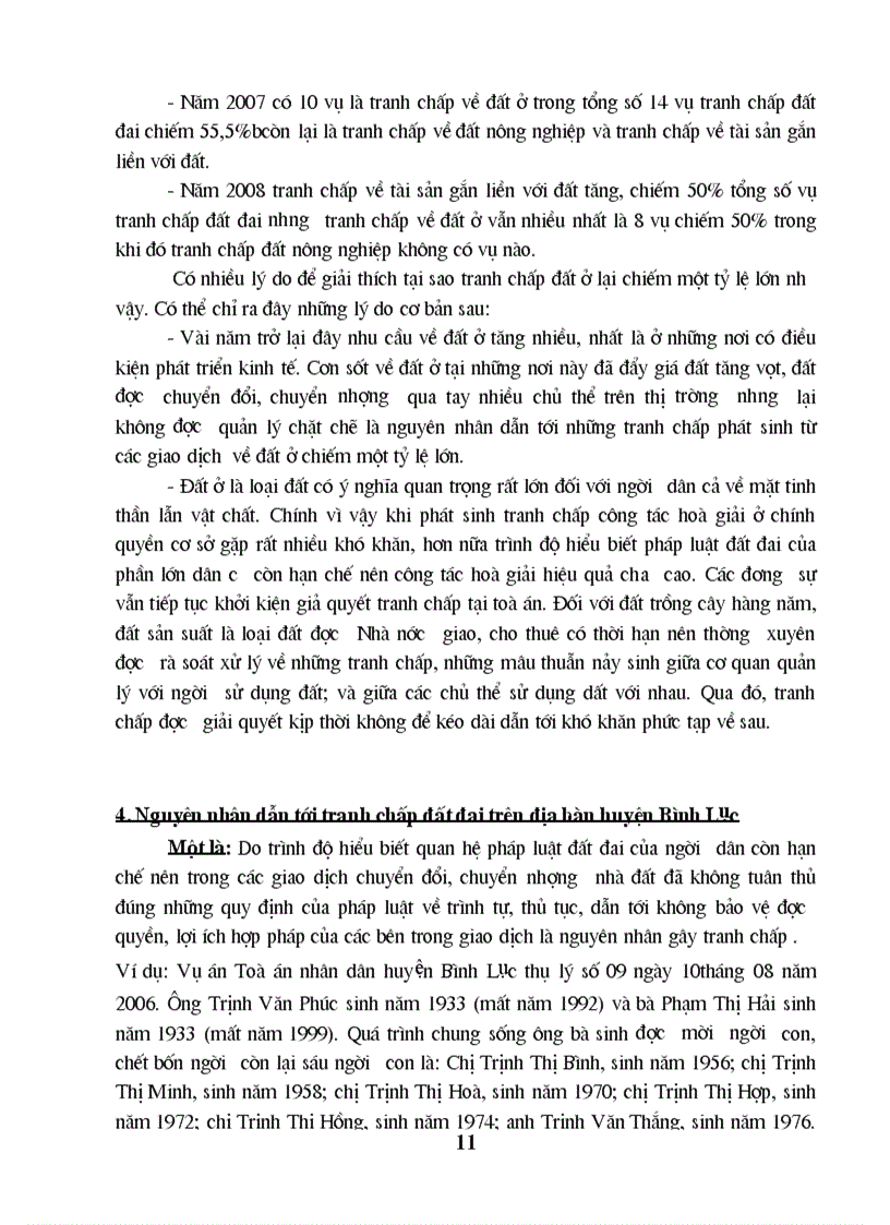 image for page Tình hình giải quyết tranh chấp đất đai của toà án nhân dân huyện Bình Lục