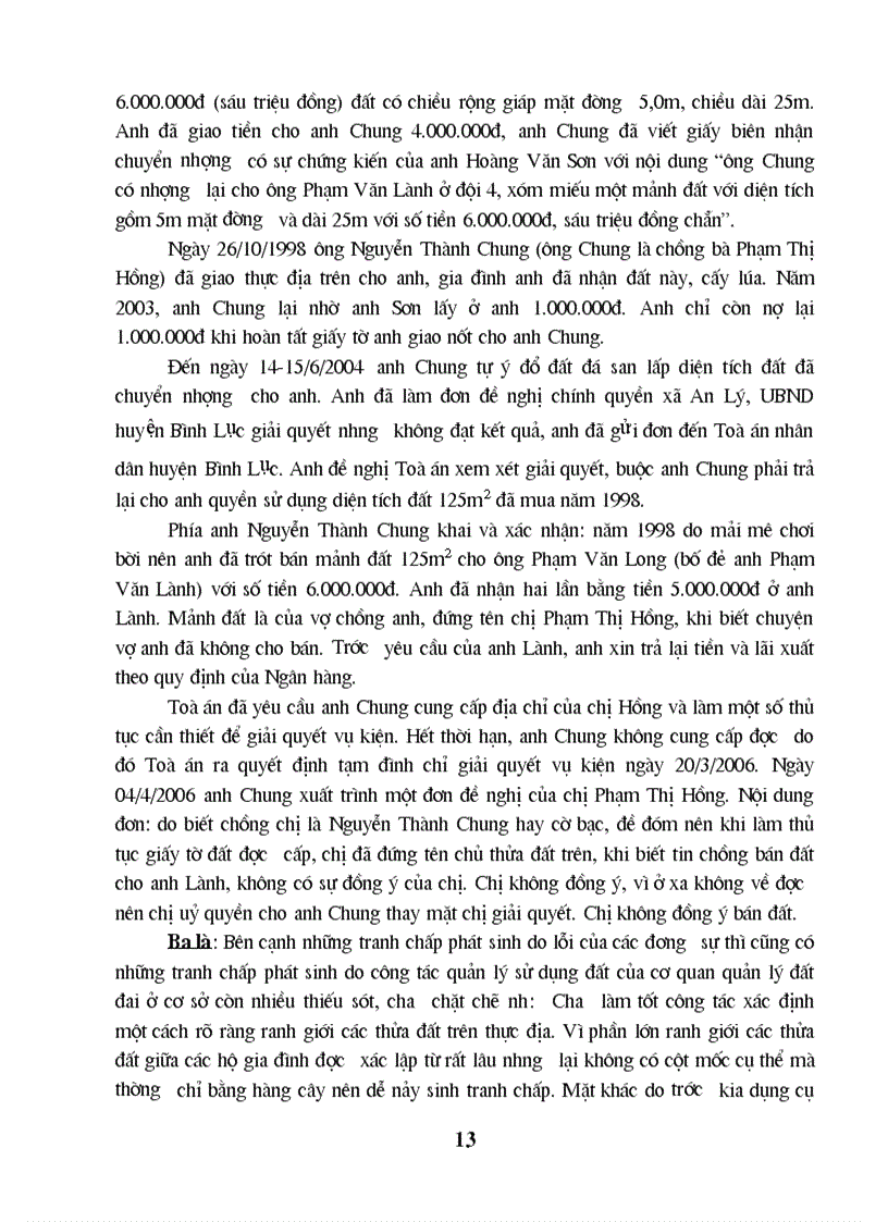 image for page Tình hình giải quyết tranh chấp đất đai của toà án nhân dân huyện Bình Lục