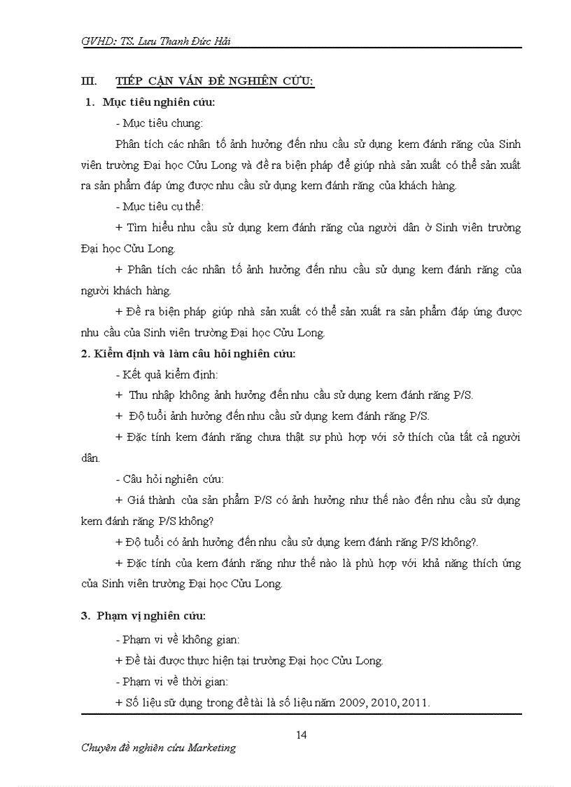 image for page Tìm hiểu nhu cầu sử dụng kem đánh răng của Sinh viên trường Đại học Cửu Long