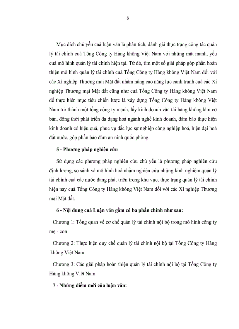 image for page Hoàn thiện quản lý tài chính nội bộ tại Tổng công ty Hàng không Việt Nam
