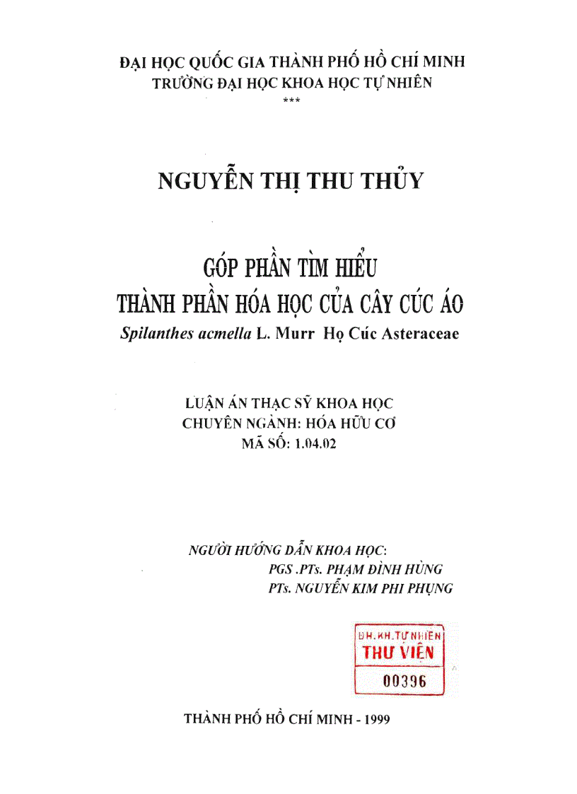 image for page Góp phần tìm hiểu thành phần hóa học của cây cúc áo spilanthes acmella L Murr Họ Cúc Asteraceac