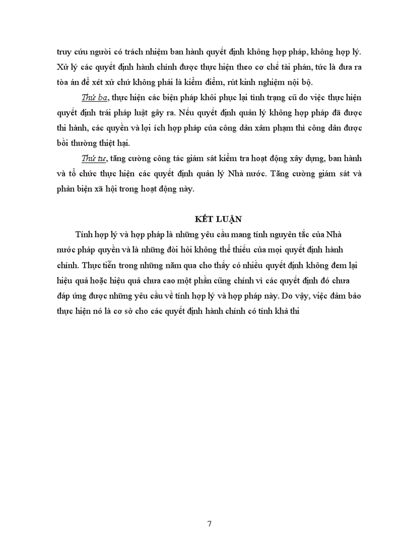 image for page Phân tích các yêu cầu về tính hợp pháp hợp lý của quyết định hành chính và nhận xét về tính hợp pháp hợp lý của quyết định hành chính do cơ quan hành chính nhà nước ban hành