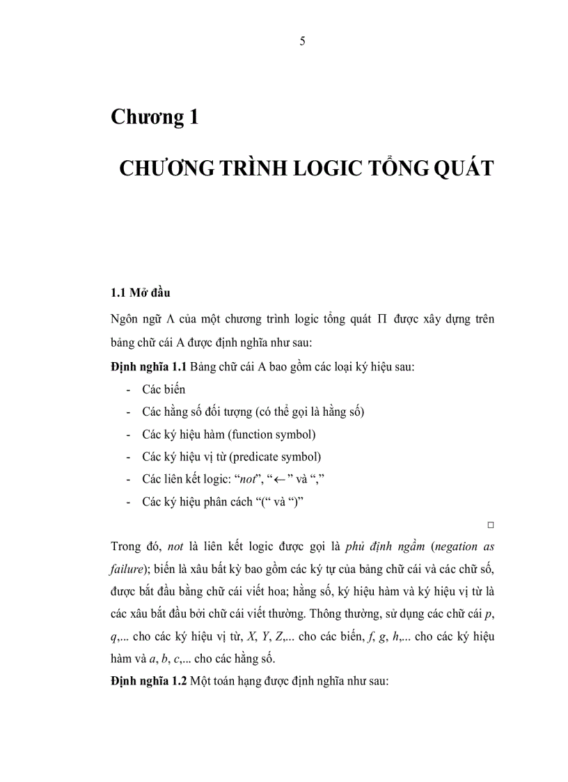 image for page Nghiên cứu các phương pháp biểu diễn tri thức trong lập trình Logic