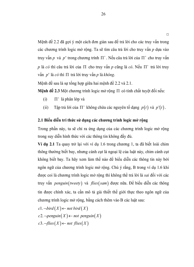 image for page Nghiên cứu các phương pháp biểu diễn tri thức trong lập trình Logic