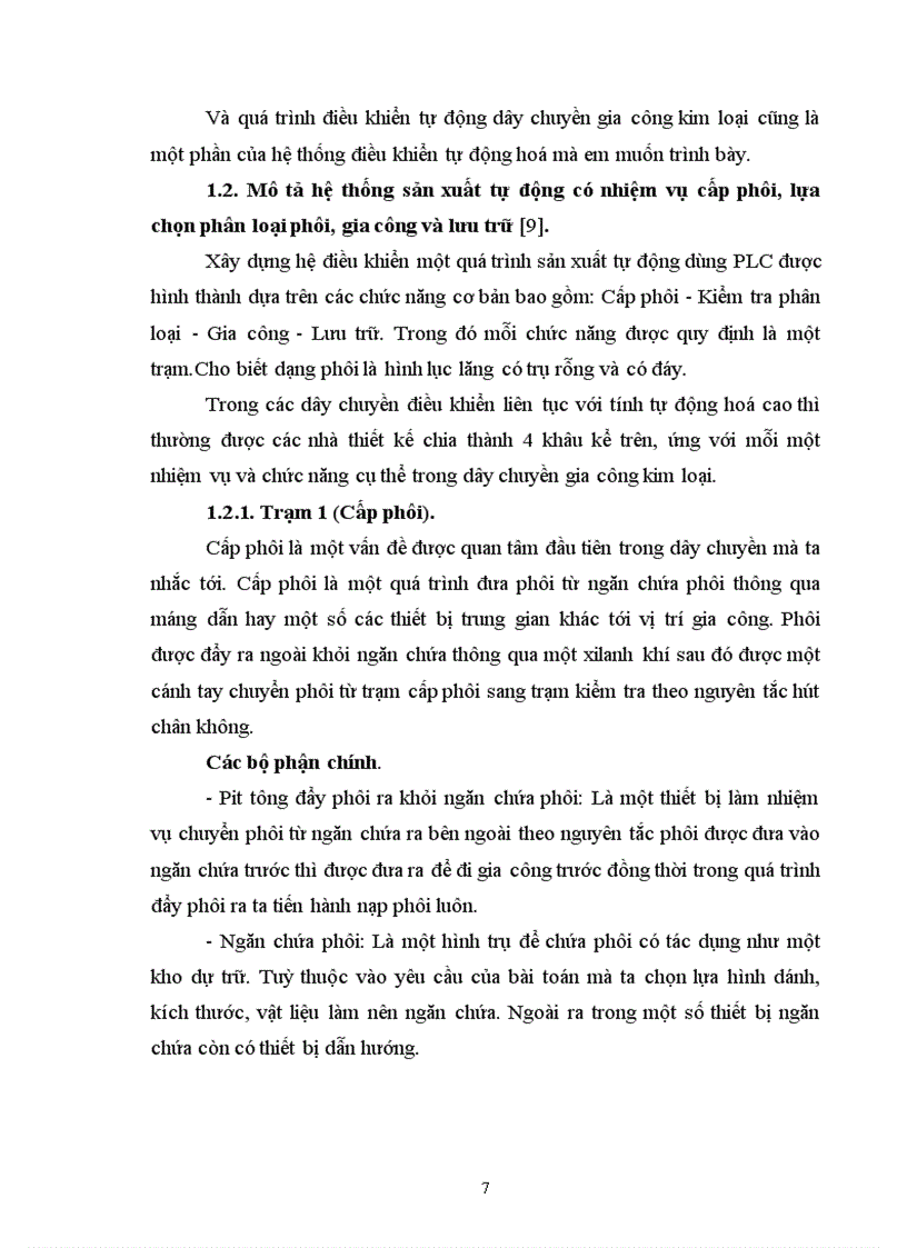 image for page Dùng plc thiết kế chương trình điều khiển hệ thống sản xuất tự động gồm các nhiệm vụ cấp phôi lựa chọn phôi theo đặc tính gia công kim loại