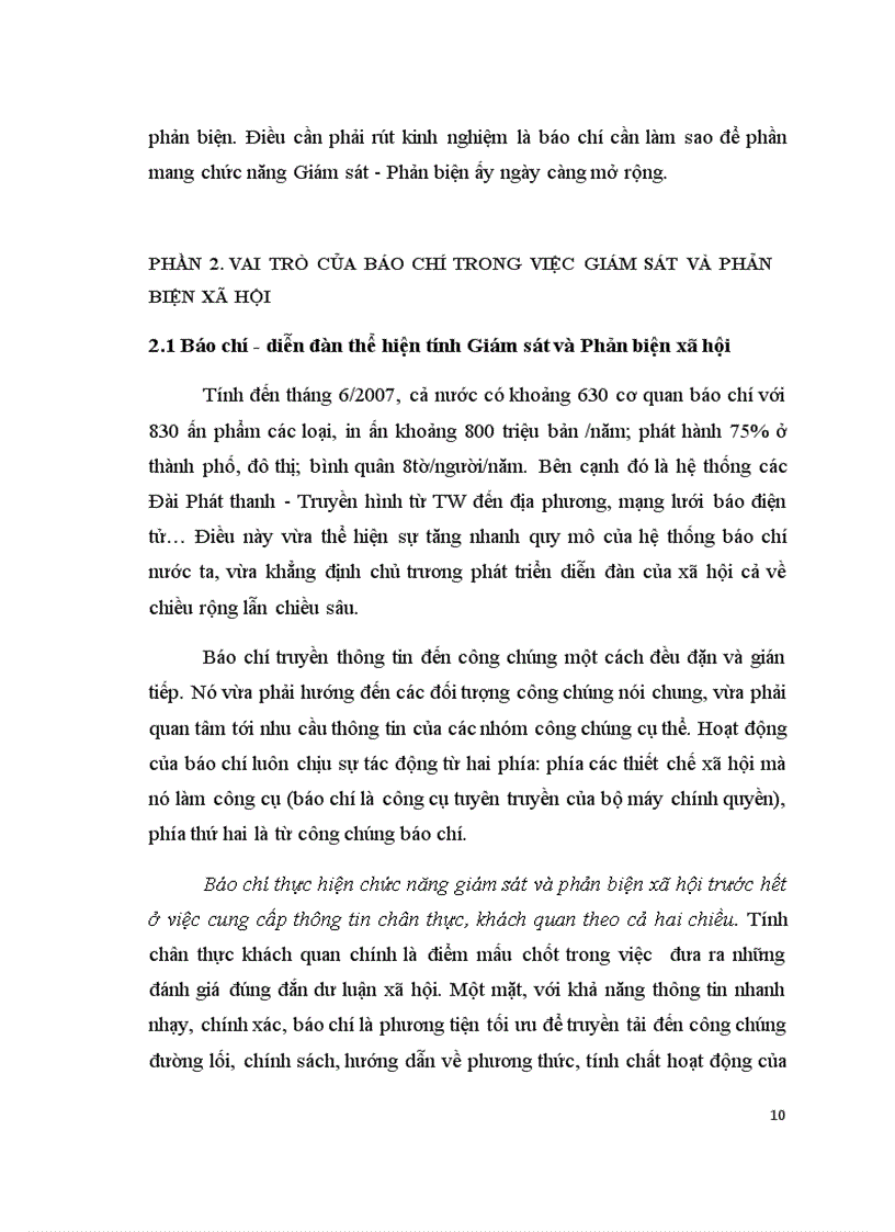 image for page Vai trò giám sát và phản biện xã hội của báo chí