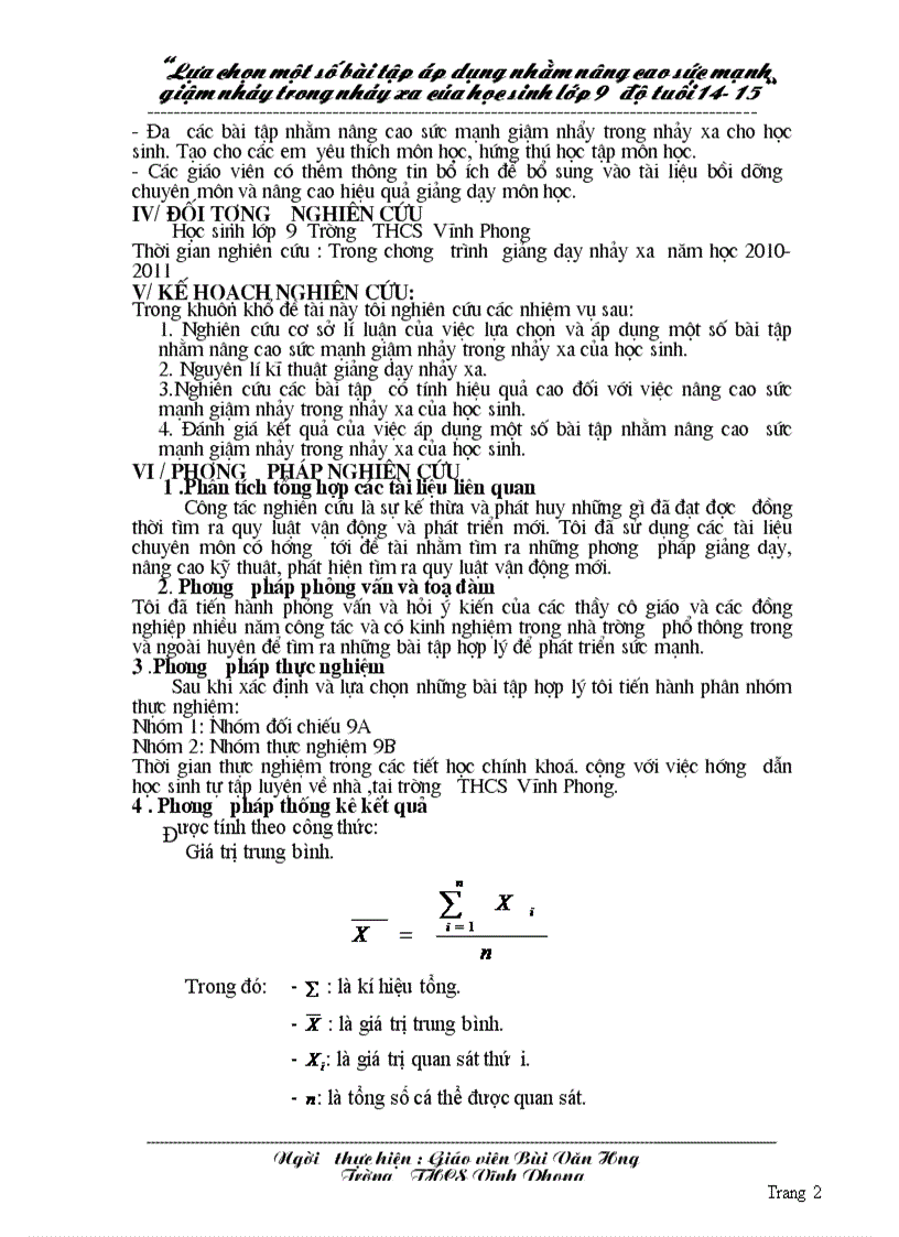 image for page Lựa chọn một số bài tập áp dụng nhằm nâng cao sức mạnh giậm nhảy trong nhảy xa của học sinh lớp 9 độ tuổi 14 15