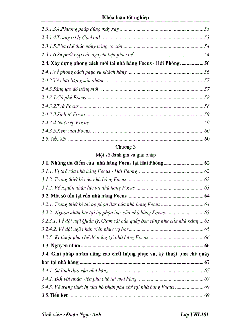 image for page Tìm hiểu nghiệp vụ pha chế quầy Bar tại nhà hàng Focus Hải Phòn