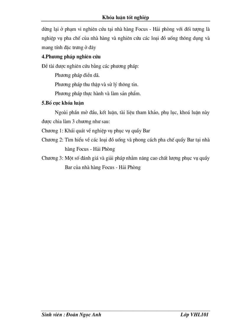 image for page Tìm hiểu nghiệp vụ pha chế quầy Bar tại nhà hàng Focus Hải Phòn