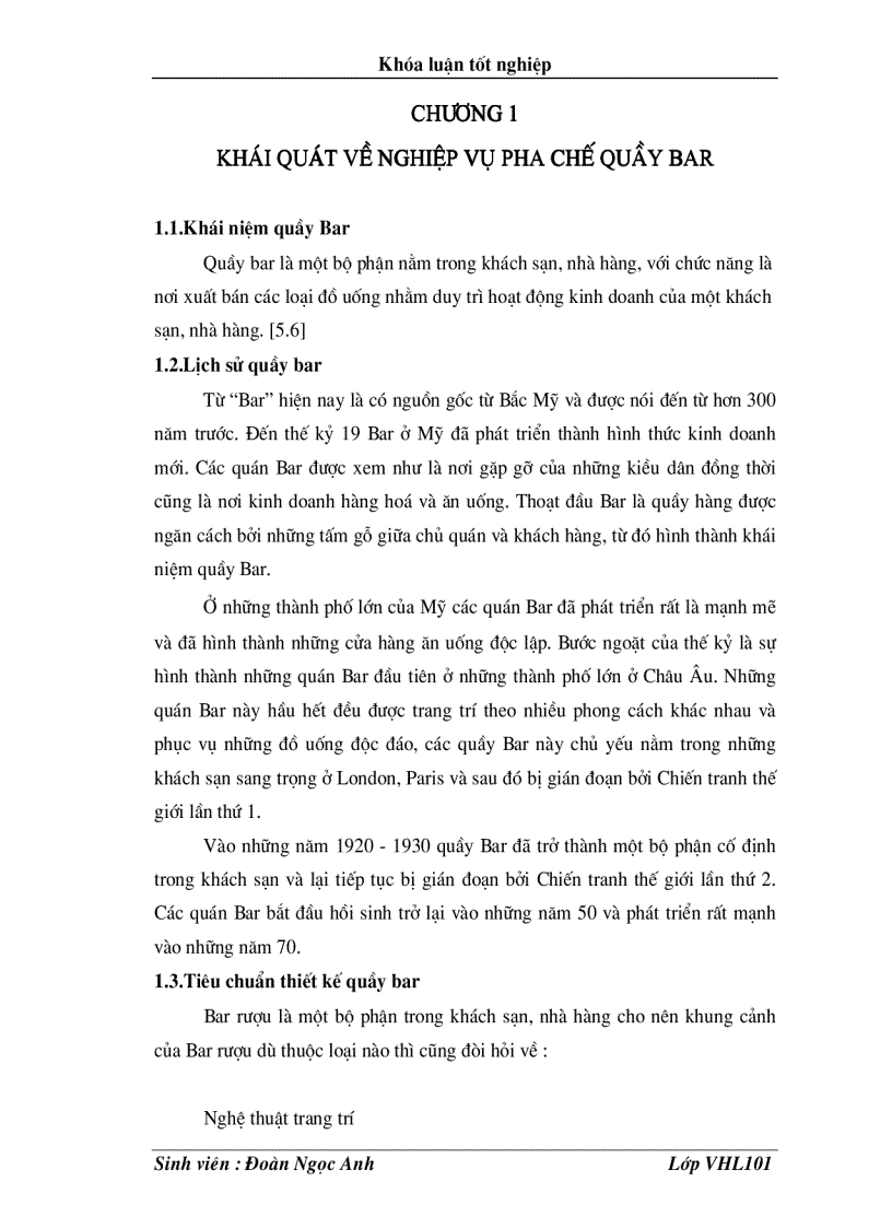 image for page Tìm hiểu nghiệp vụ pha chế quầy Bar tại nhà hàng Focus Hải Phòn