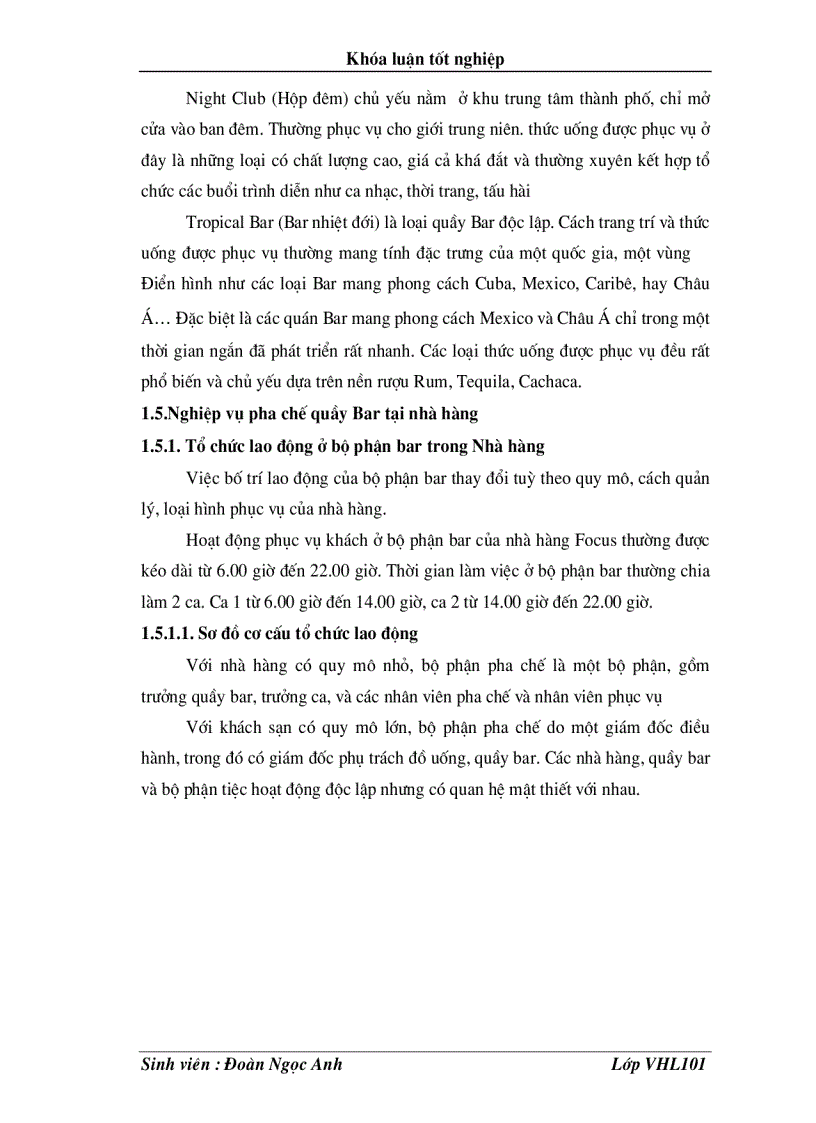 image for page Tìm hiểu nghiệp vụ pha chế quầy Bar tại nhà hàng Focus Hải Phòn