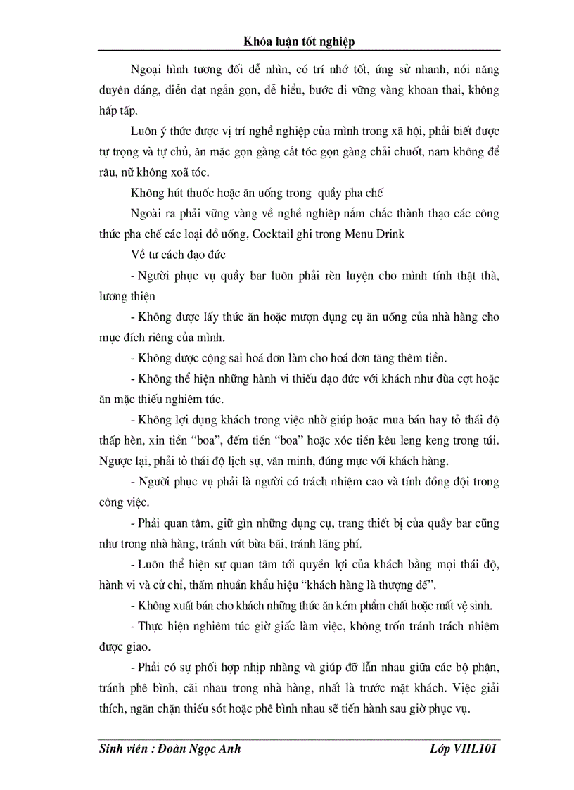 image for page Tìm hiểu nghiệp vụ pha chế quầy Bar tại nhà hàng Focus Hải Phòn