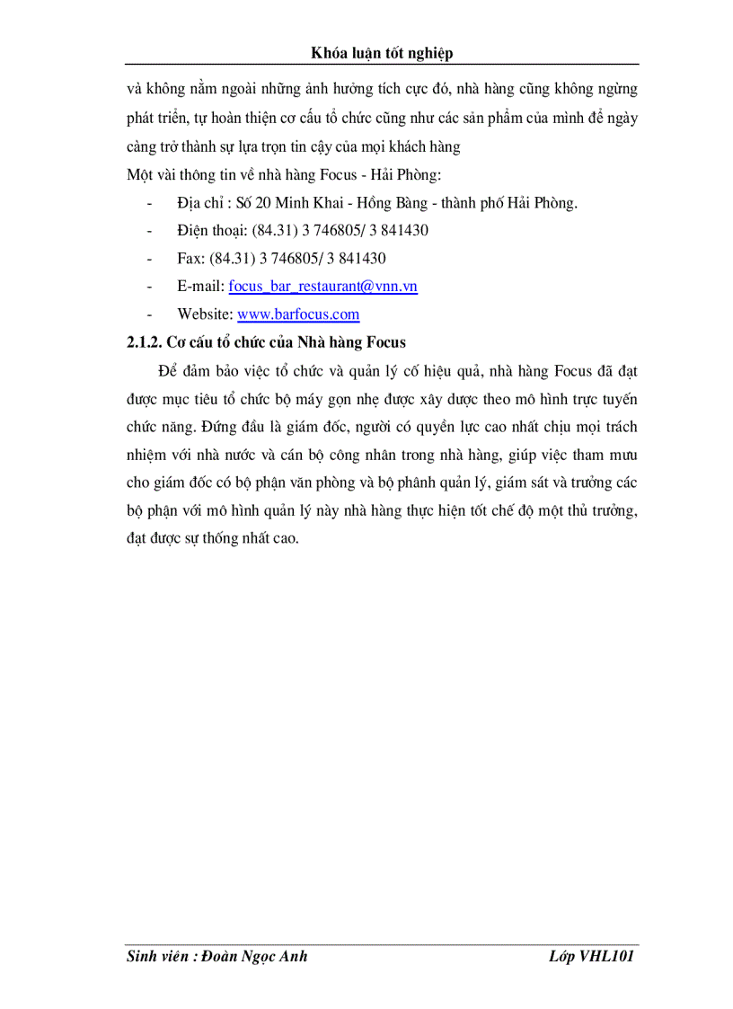 image for page Tìm hiểu nghiệp vụ pha chế quầy Bar tại nhà hàng Focus Hải Phòn