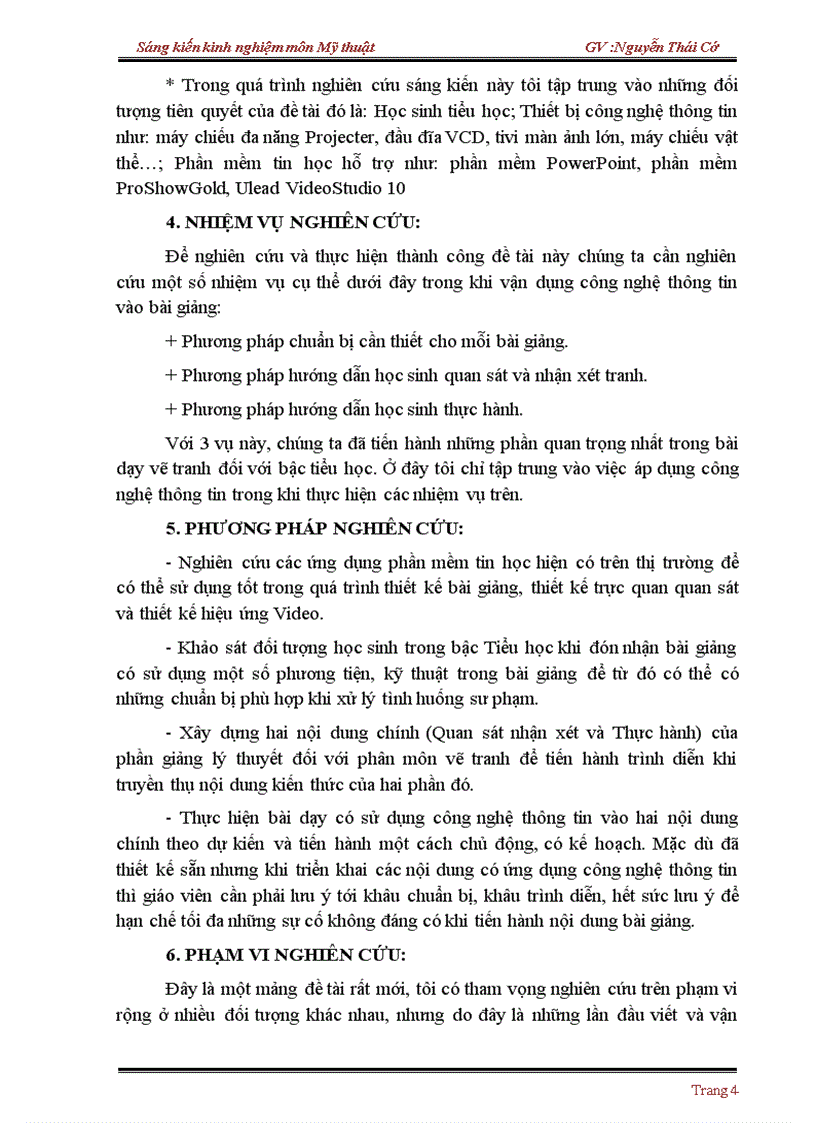image for page Ứng dụng Công nghệ thông tin trong việc đổi mới phương pháp dạy học phần Quan sát nhận xét và thực hành của phân môn vẽ tranh bậc Trung học cơ sở