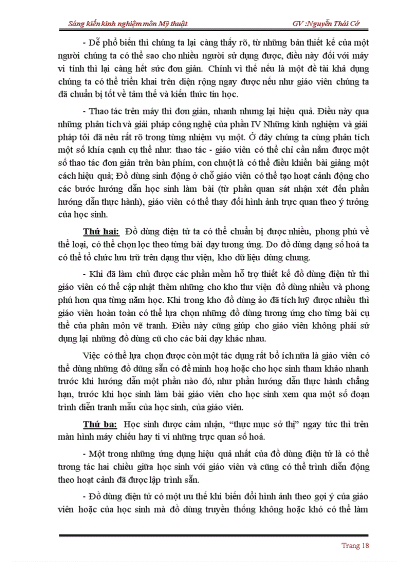 image for page Ứng dụng Công nghệ thông tin trong việc đổi mới phương pháp dạy học phần Quan sát nhận xét và thực hành của phân môn vẽ tranh bậc Trung học cơ sở