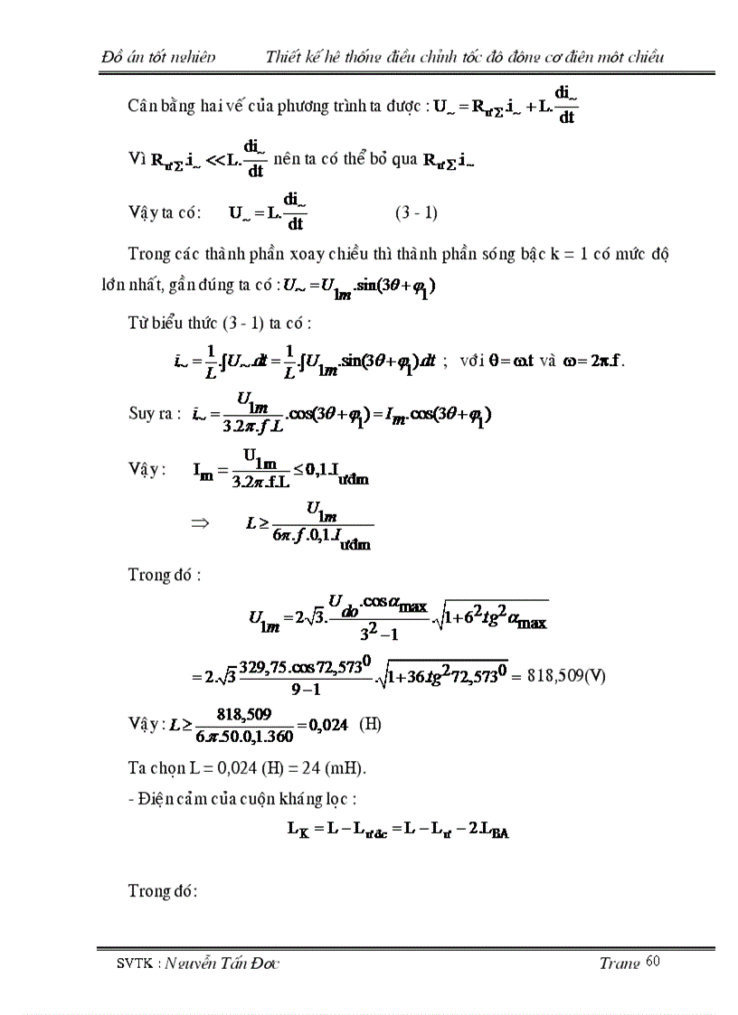 image for page Thiết kế hệ thống điều chỉnh động cơ điện một chiều