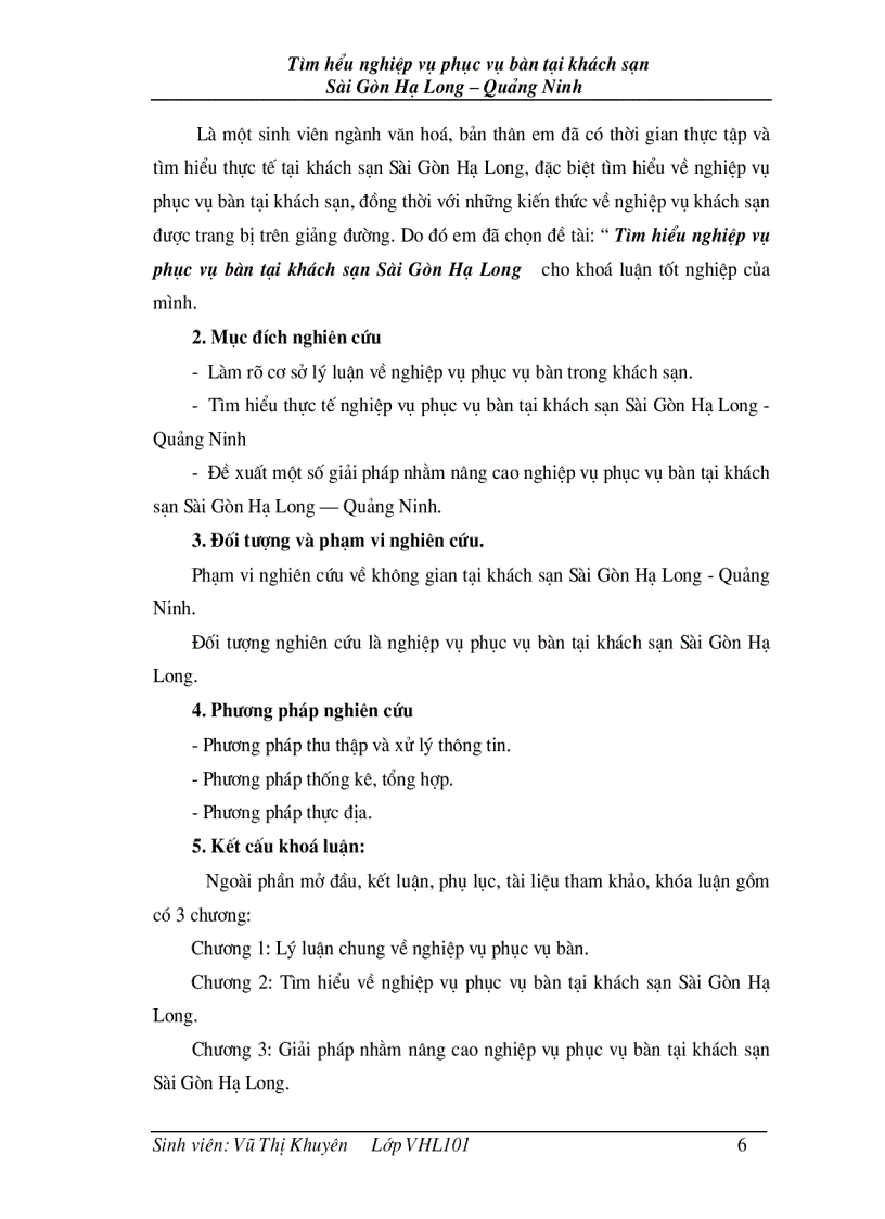 image for page Tìm hiểu nghiệp vụ phục vụ bàn tại khách sạn Sài Gòn Hạ Long