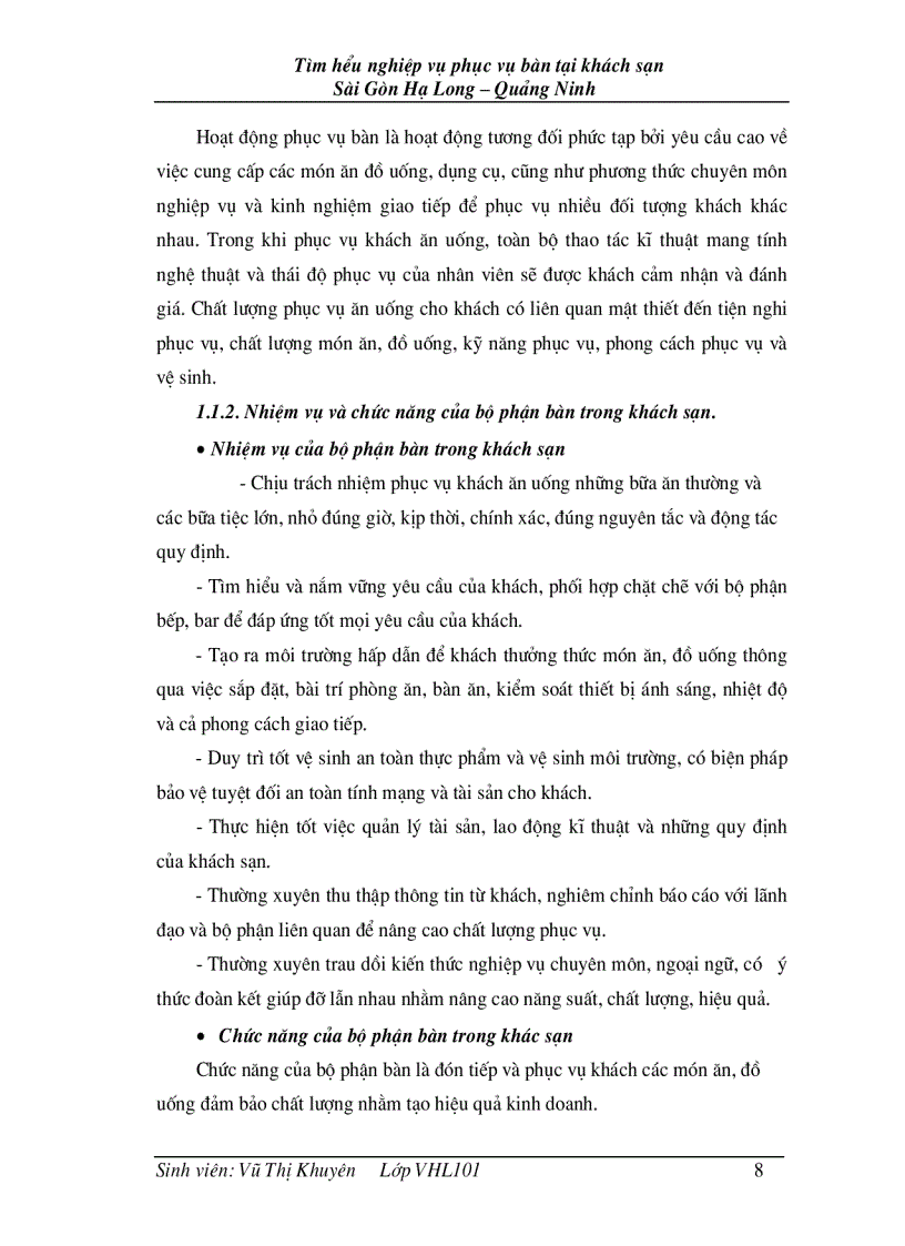 image for page Tìm hiểu nghiệp vụ phục vụ bàn tại khách sạn Sài Gòn Hạ Long