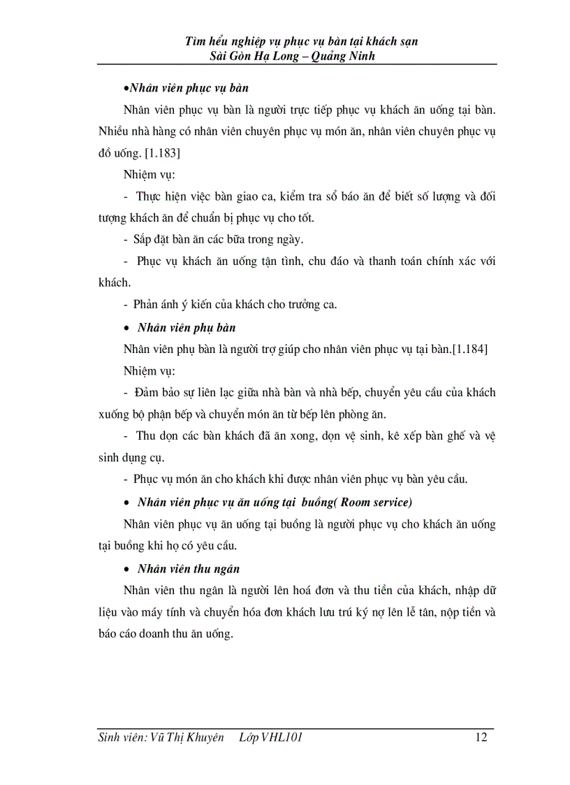 image for page Tìm hiểu nghiệp vụ phục vụ bàn tại khách sạn Sài Gòn Hạ Long