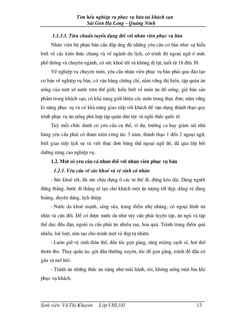 image for page Tìm hiểu nghiệp vụ phục vụ bàn tại khách sạn Sài Gòn Hạ Long