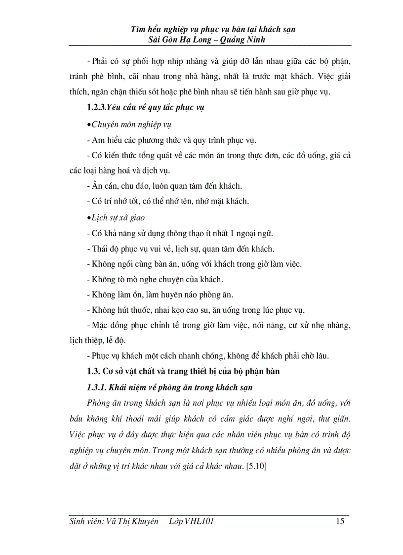 image for page Tìm hiểu nghiệp vụ phục vụ bàn tại khách sạn Sài Gòn Hạ Long
