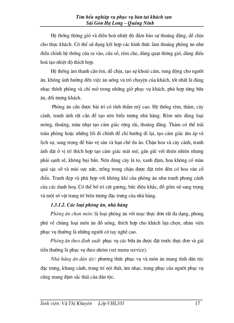 image for page Tìm hiểu nghiệp vụ phục vụ bàn tại khách sạn Sài Gòn Hạ Long