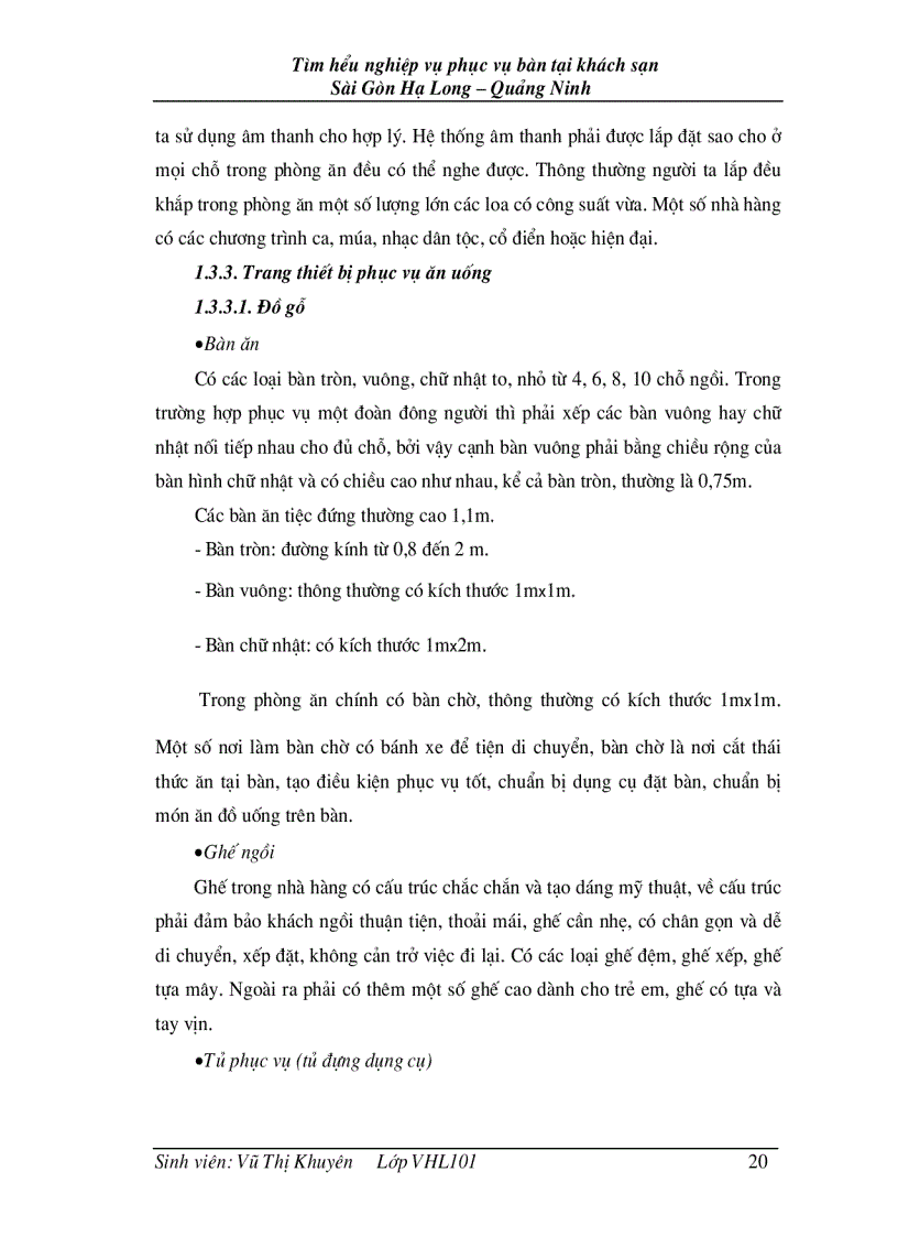 image for page Tìm hiểu nghiệp vụ phục vụ bàn tại khách sạn Sài Gòn Hạ Long