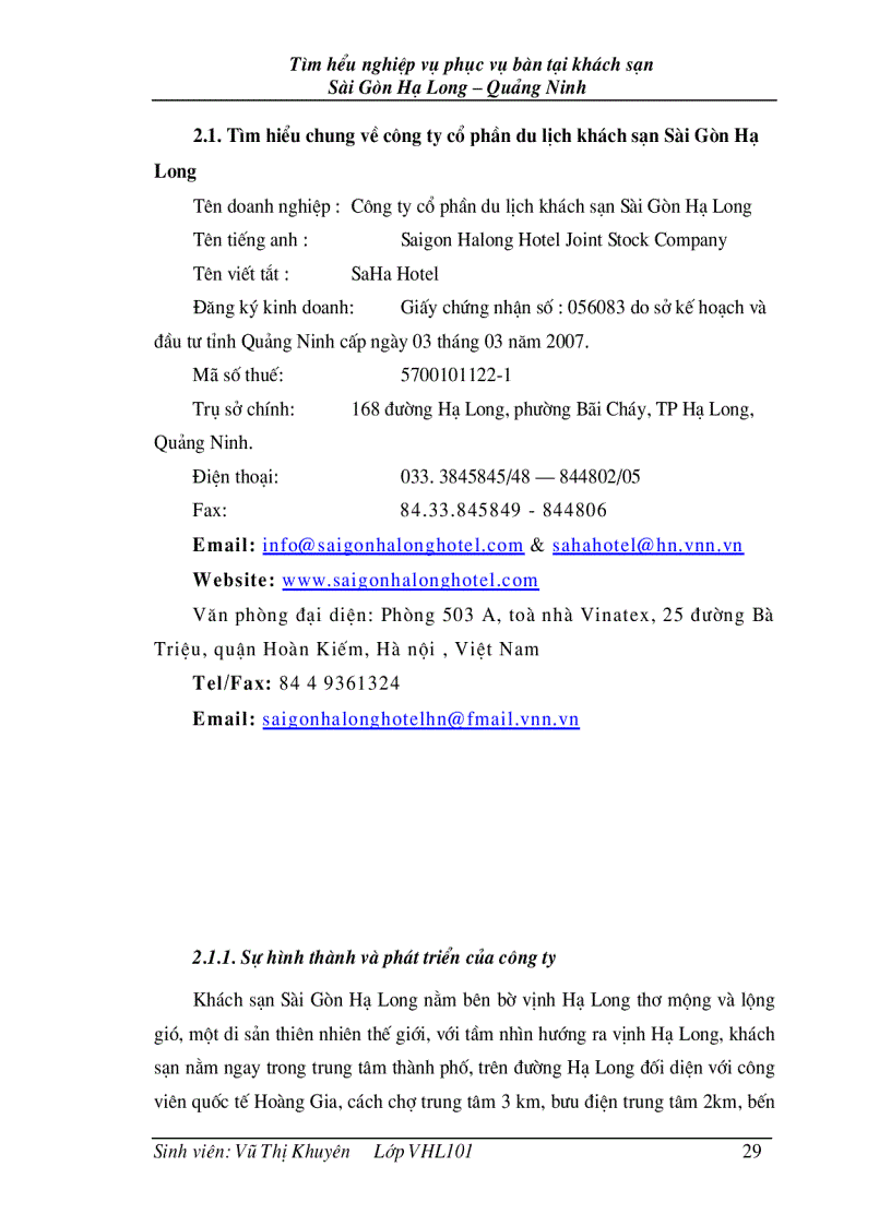 image for page Tìm hiểu nghiệp vụ phục vụ bàn tại khách sạn Sài Gòn Hạ Long