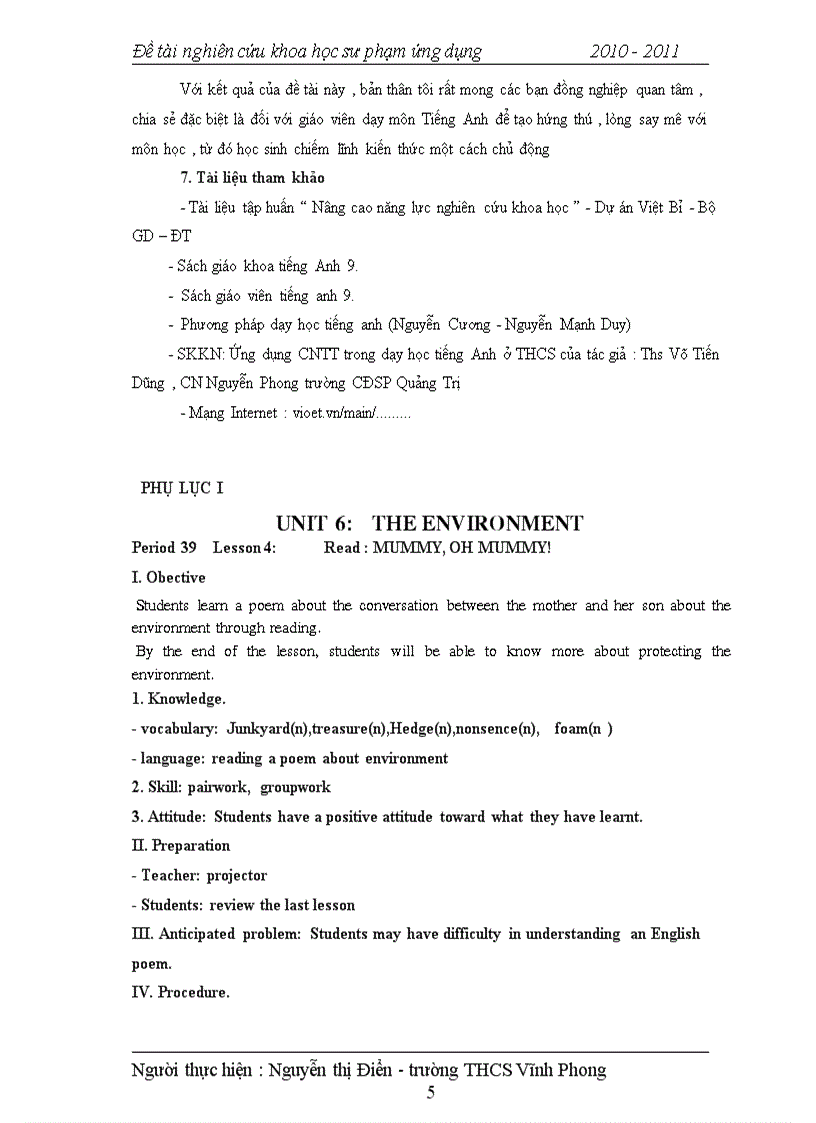 image for page Ứng dụng thiết bị dạy học hiện đại để đổi mới bài dạy đọc tiếng Anh 9