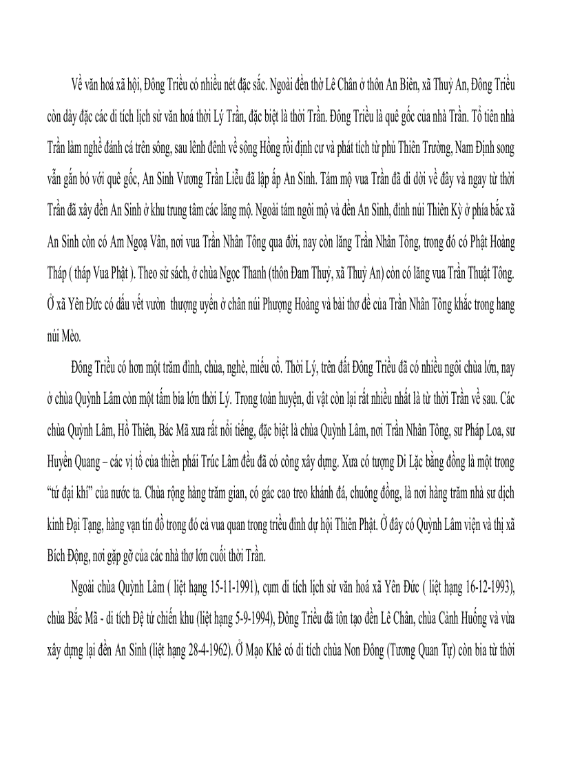 image for page Tìm hiểu các di tích lịch sử văn hoá ở huyện Đông Triều Quảng Ninh phục vụ cho phát triển du lịch