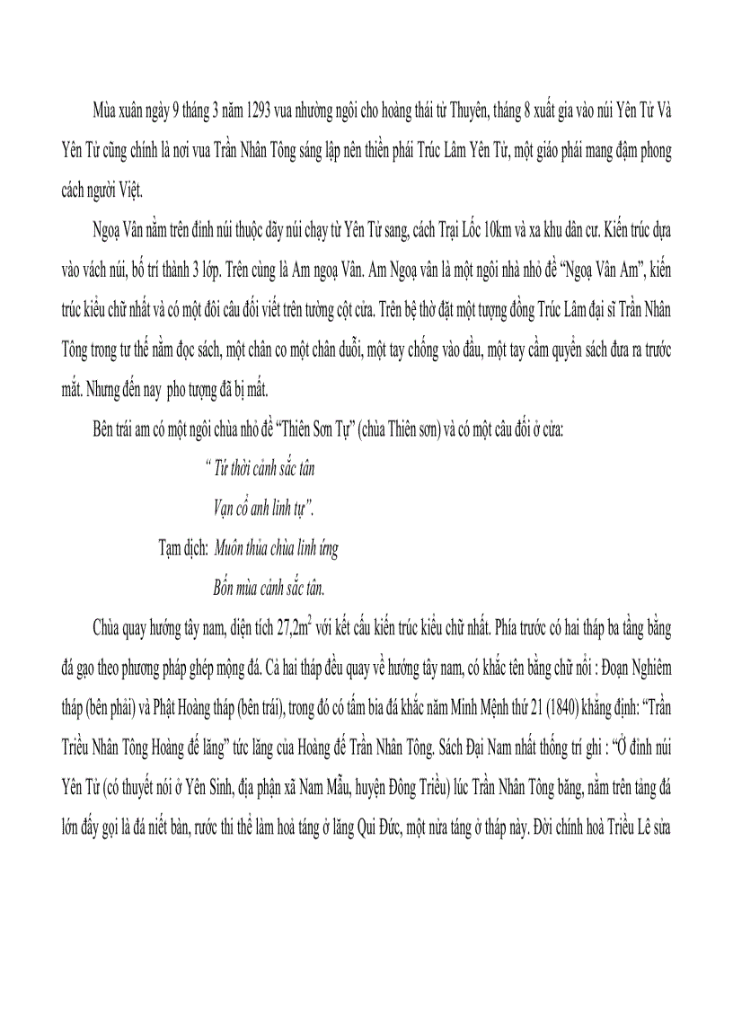 image for page Tìm hiểu các di tích lịch sử văn hoá ở huyện Đông Triều Quảng Ninh phục vụ cho phát triển du lịch