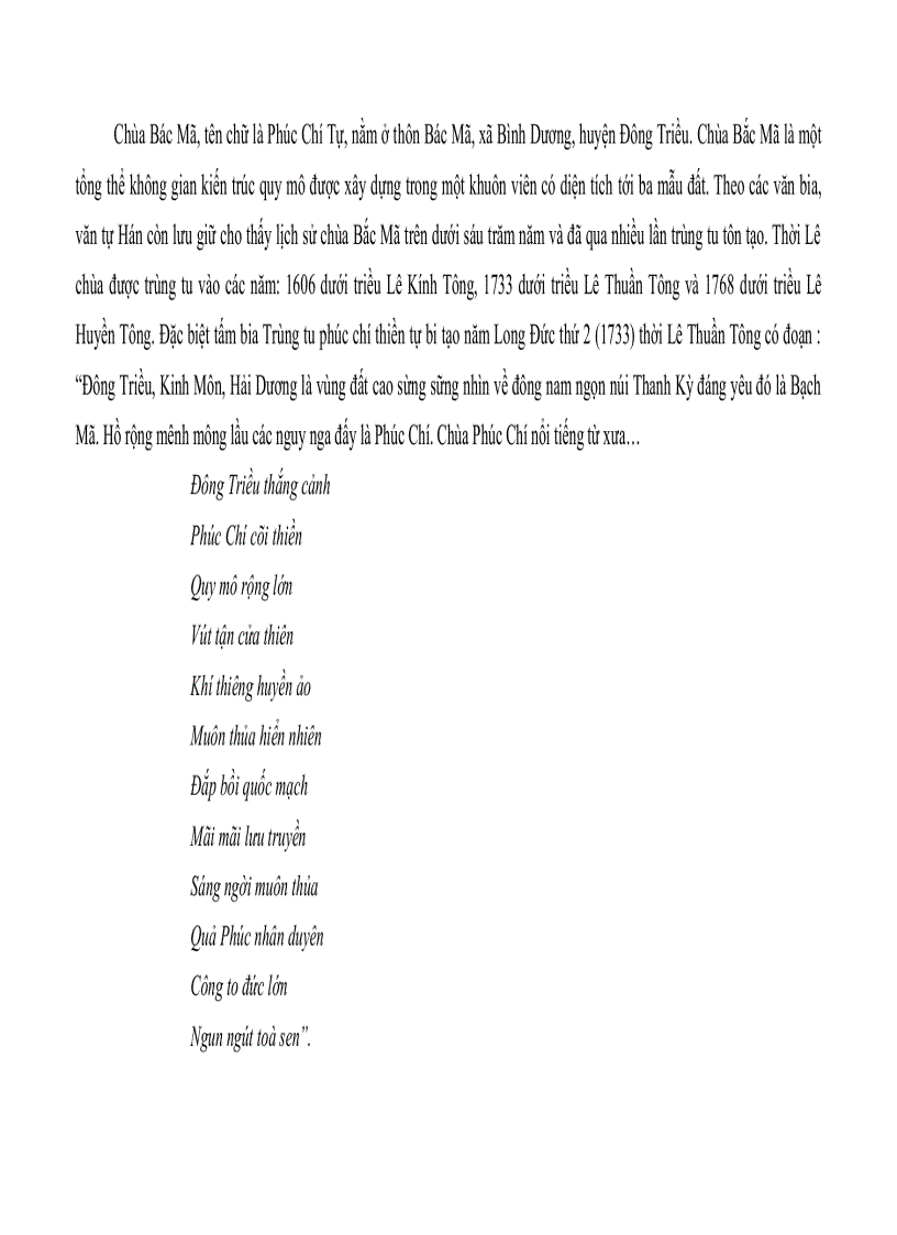 image for page Tìm hiểu các di tích lịch sử văn hoá ở huyện Đông Triều Quảng Ninh phục vụ cho phát triển du lịch