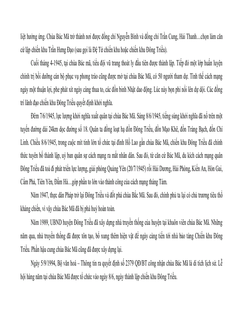 image for page Tìm hiểu các di tích lịch sử văn hoá ở huyện Đông Triều Quảng Ninh phục vụ cho phát triển du lịch