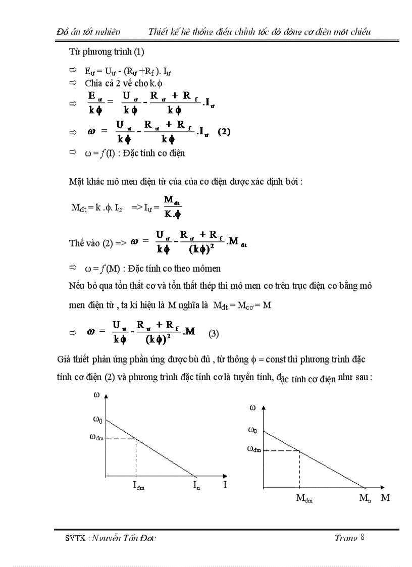 image for page Thiết kế hệ thống điều chỉnh tốc độ động cơ điện 1 chiều