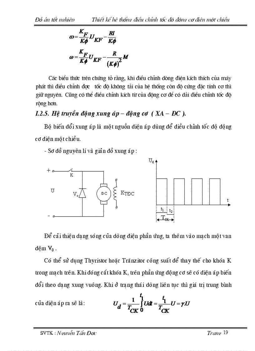 image for page Thiết kế hệ thống điều chỉnh tốc độ động cơ điện 1 chiều