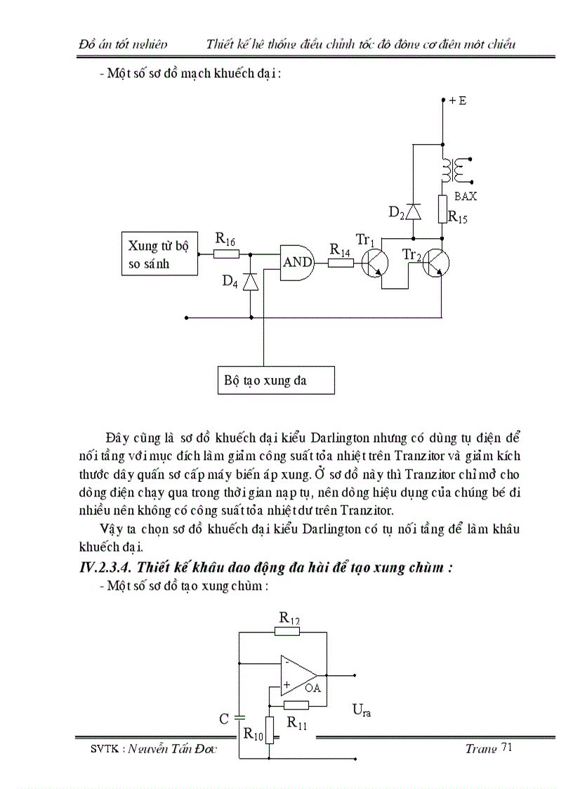image for page Thiết kế hệ thống điều chỉnh tốc độ động cơ điện 1 chiều